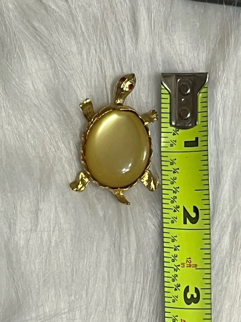 Vintage JJ Moonglow Turtle Brooch